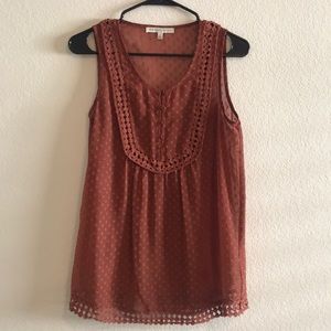 NORDSTROM Rust Button Blouse